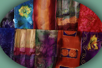 Hand painted scarves by Leave It To Weaver (MA)